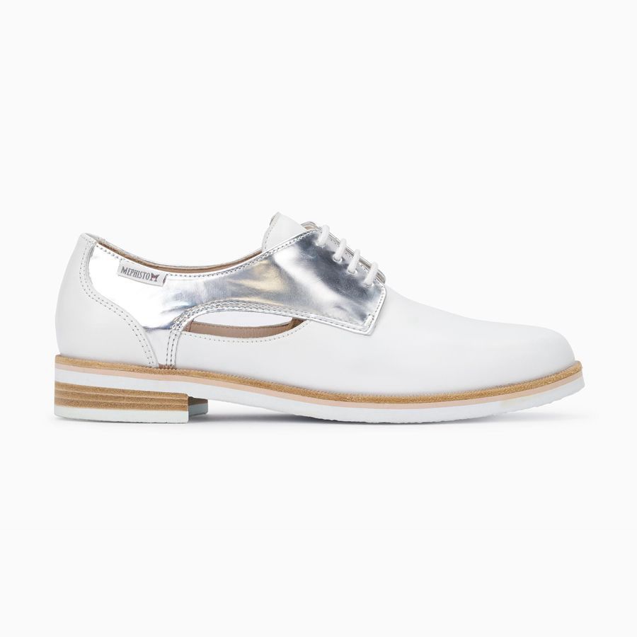 Mephisto RUBIA Læder Sko 2871960-HV - Joggesko Dame Hvite / Sølv
